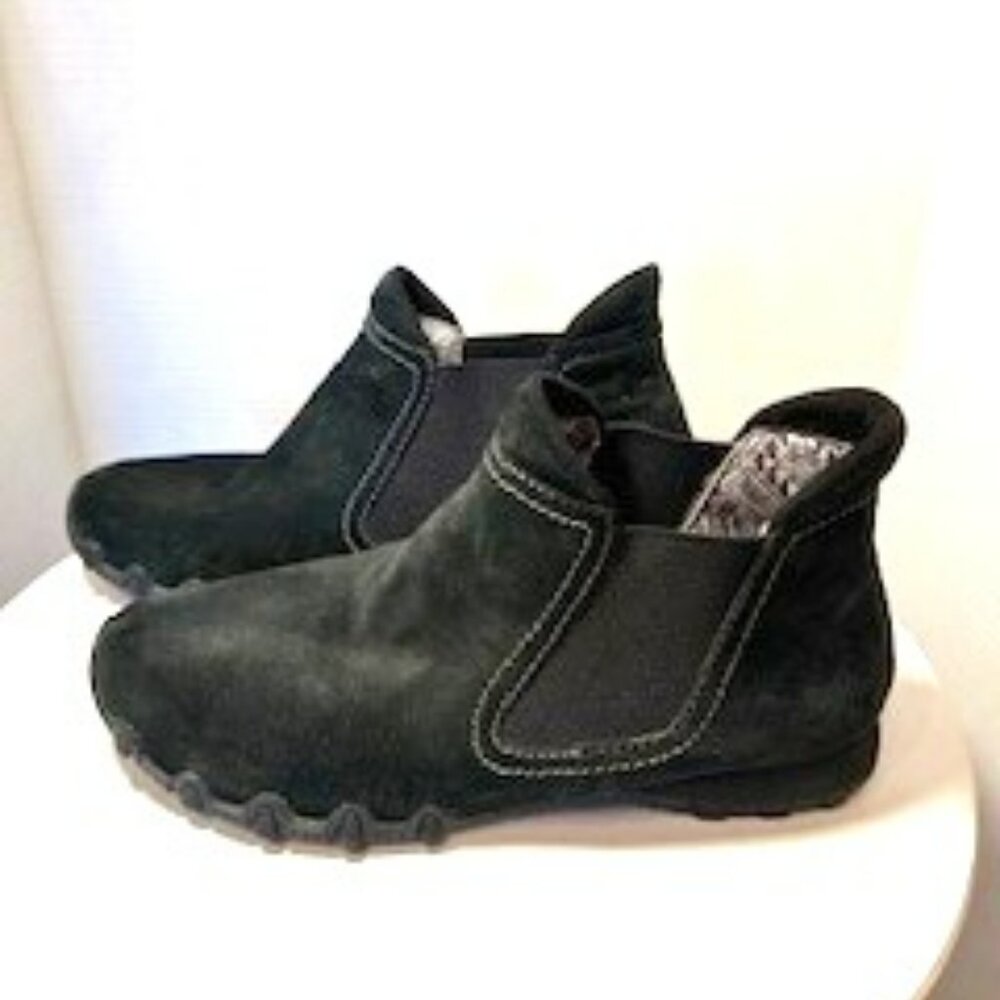 Skechers Black Suede Leather Size 10 Londoner Chelsea Ankle Bootie Ladies